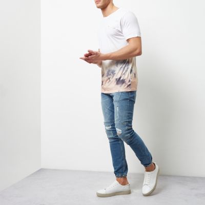 White and pink outsiders fade tie dye T-shir
